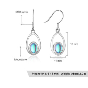 Trend Moonstone 925 Sterling Silver Earrings - Earrings - Pretland | Spiritual Crystals & Jewelry