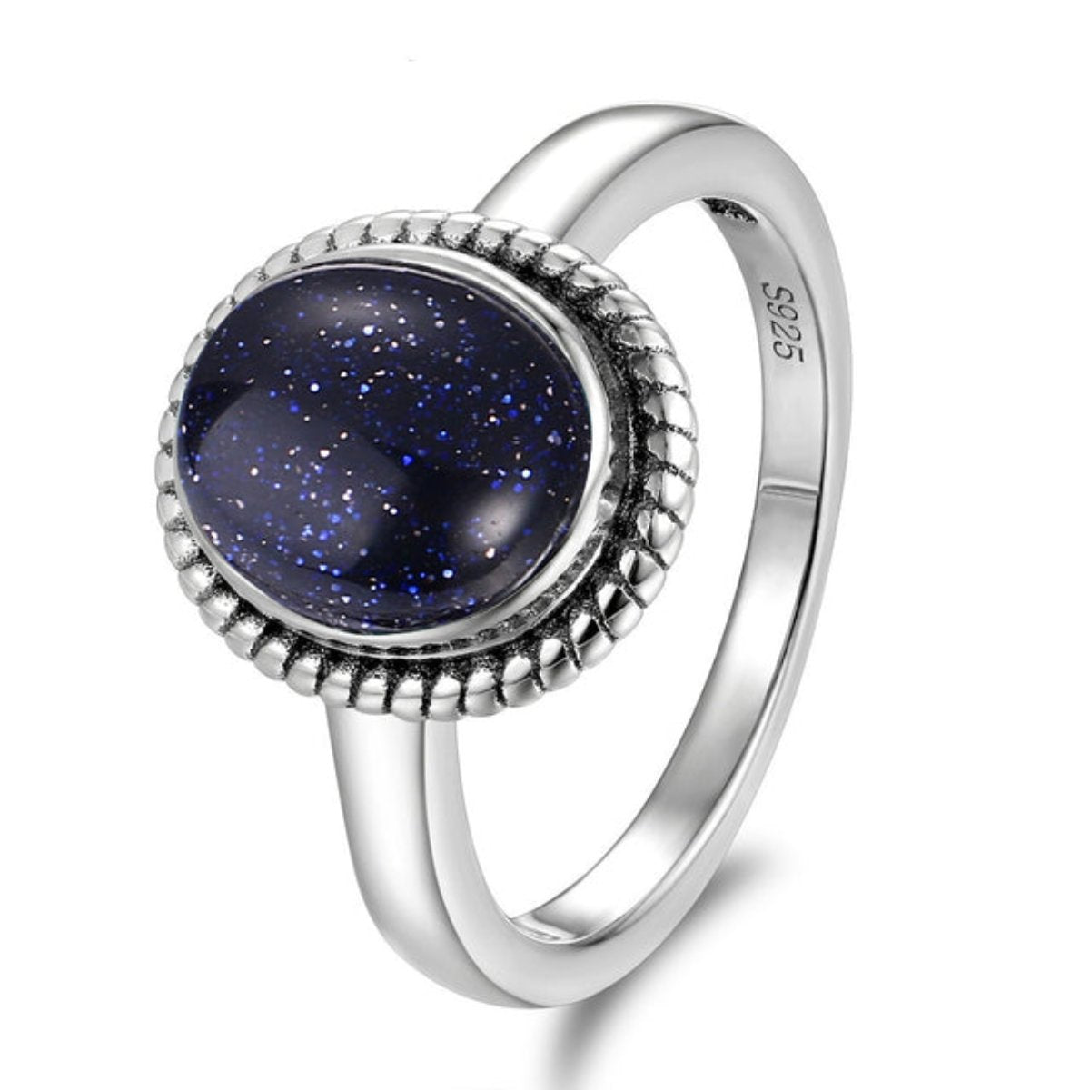 Vintage Blue Sandstone Silver Ring - 6 - Rings - Pretland | Spiritual Crystals & Jewelry