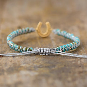 Lucky Horseshoe Blue Jasper Bracelet - Bracelets - Pretland | Spiritual Crystals & Jewelry