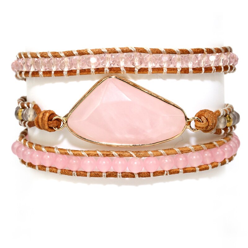 Inner Peace Crystal Bracelet - Pink - Wrap Bracelets - Pretland | Spiritual Crystals & Jewelry
