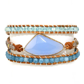 Inner Peace Crystal Bracelet - Blue - Wrap Bracelets - Pretland | Spiritual Crystals & Jewelry