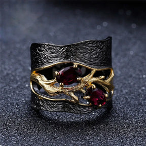 Elara's Special Design Garnet Ring