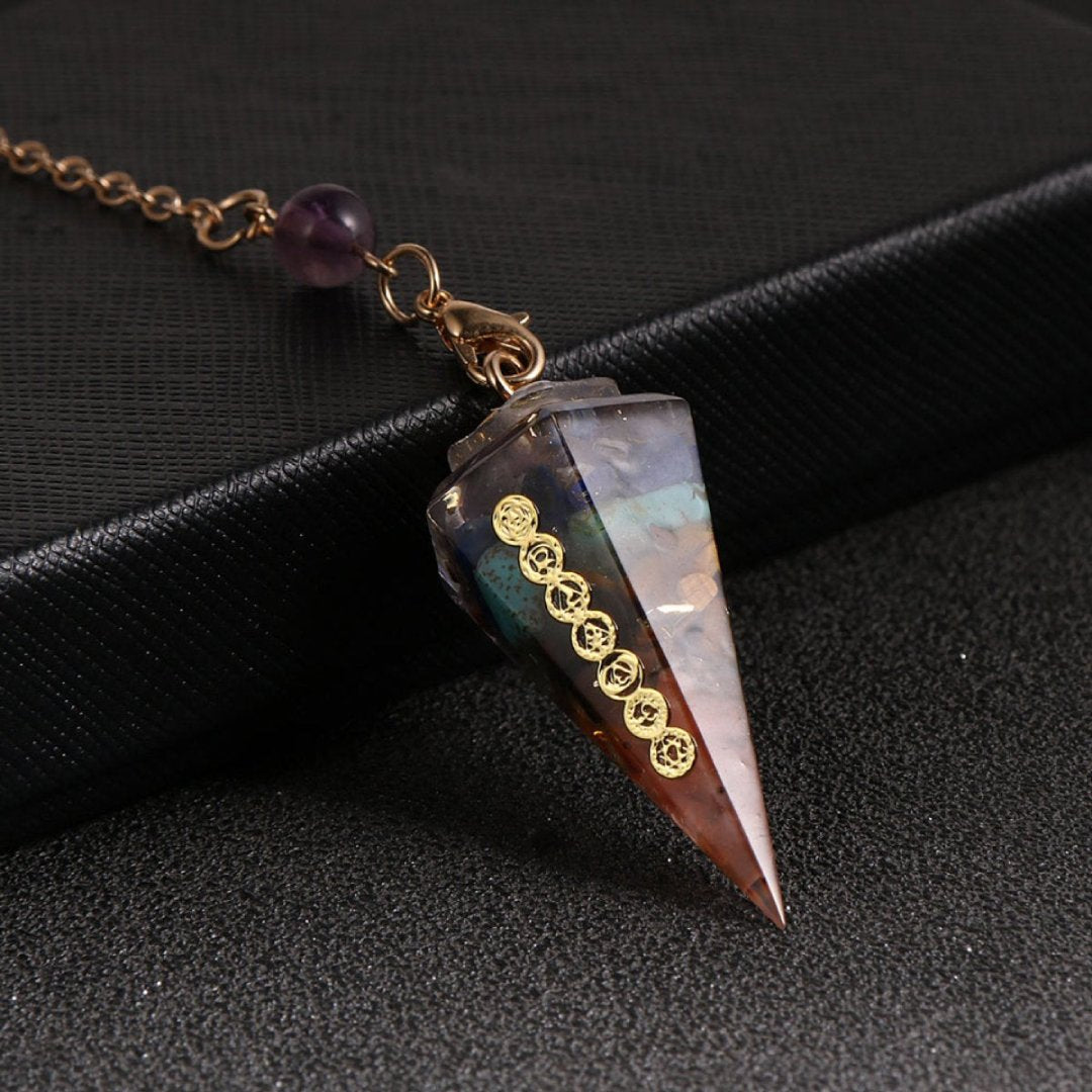 7 Chakra Reiki Pendulum Pendant Accessory - Necklaces - Pretland | Spiritual Crystals & Jewelry