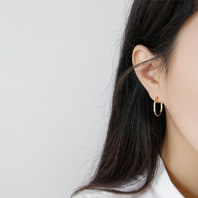 Meira 925 Sterling Silver Earrings - Gold - Hoop Earrings - Pretland | Spiritual Crystals & Jewelry