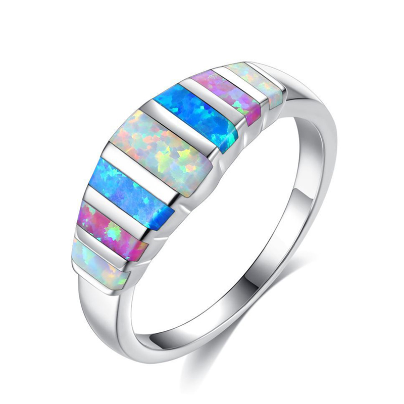 Spirit "Calming Night" Fire Opal Silver Ring - Rings - Pretland | Spiritual Crystals & Jewelry