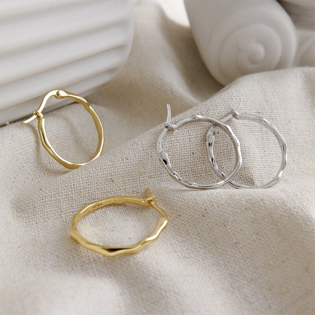 Meira 925 Sterling Silver Earrings - Hoop Earrings - Pretland | Spiritual Crystals & Jewelry