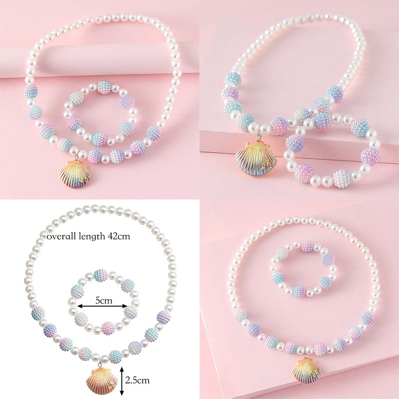 Shiny Shell Pearl Kids Jewelry Set - Bundle - Pretland | Spiritual Crystals & Jewelry