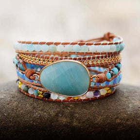 Exclusive Amazonite Wrap Bracelet - Wrap Bracelets - Pretland | Spiritual Crystals & Jewelry