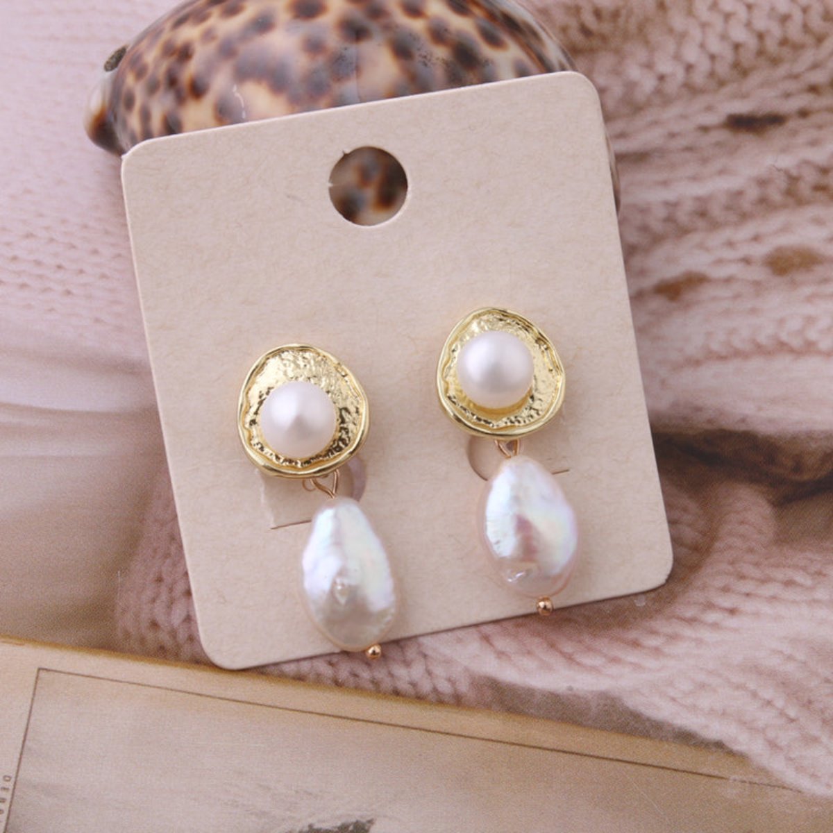 Elegant Natural Pearl Drop Earrings - Earrings - Pretland | Spiritual Crystals & Jewelry