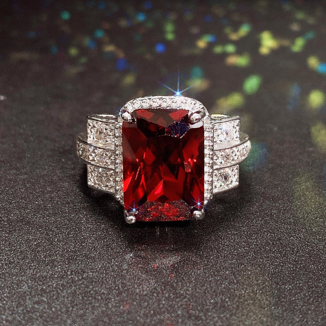 Luxury Color Zirconia Ring - 6 / Red - Rings - Pretland | Spiritual Crystals & Jewelry