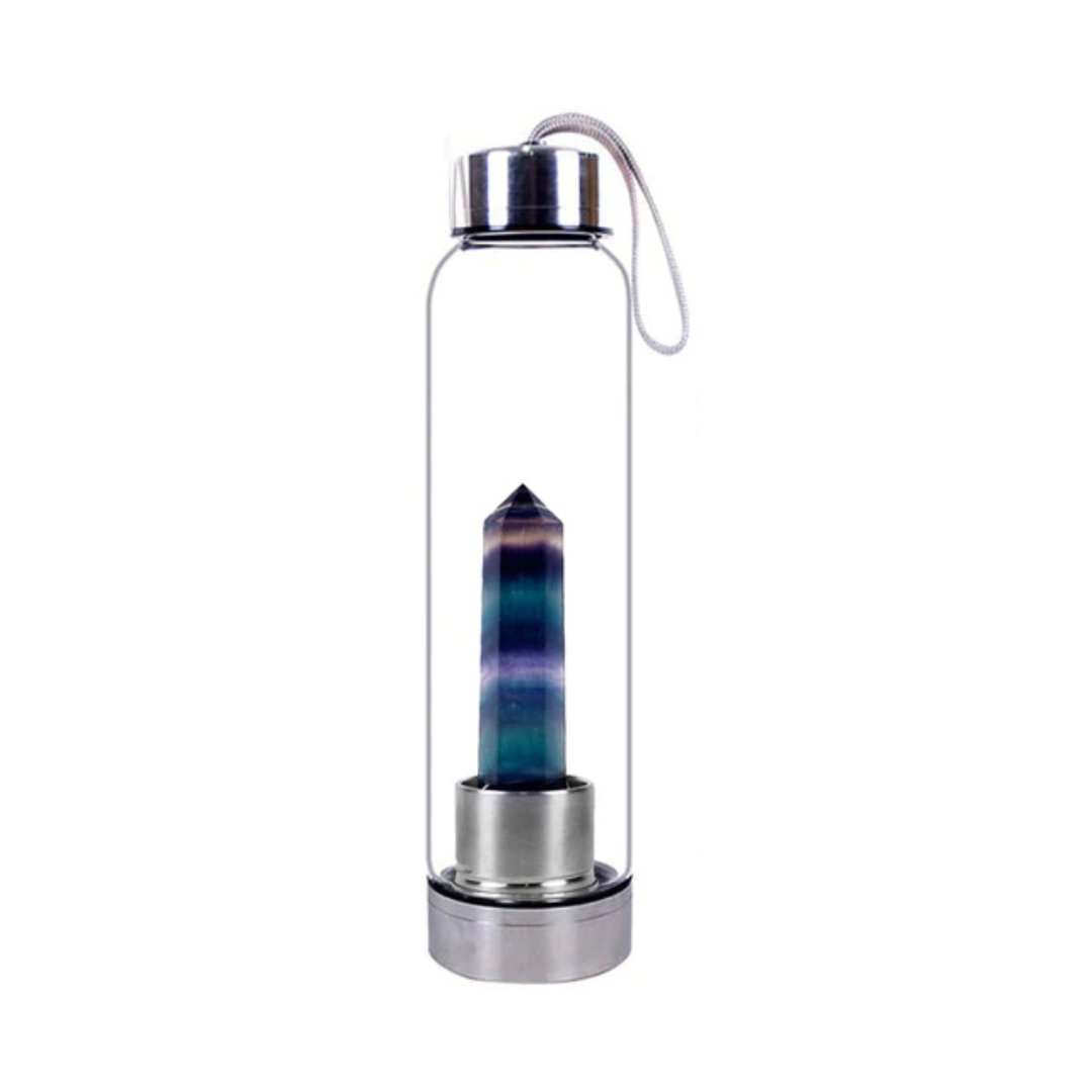 Spiritual Crystal Water Bottles - Rainbow Fluorite - Natural Stones - Pretland | Spiritual Crystals & Jewelry