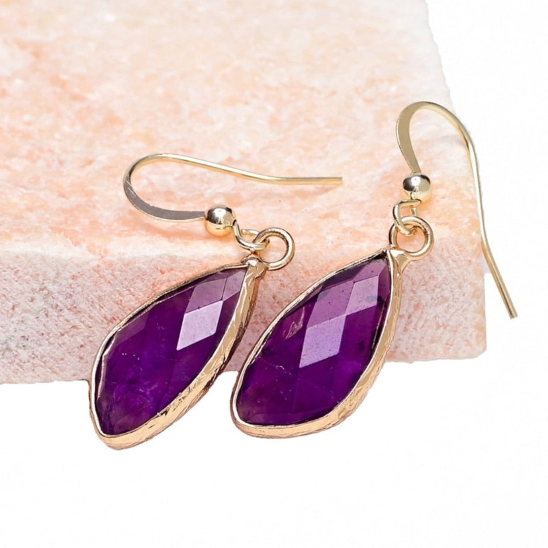 Bohemian Style Amethyst Earrings - Earrings - Pretland | Spiritual Crystals & Jewelry