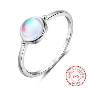 Minimalist Moonstone 925 Sterling Silver Ring - Rings - Pretland | Spiritual Crystals & Jewelry
