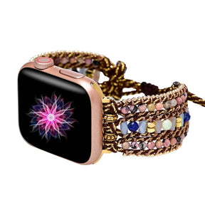 Rhodochrosite Single Wrap Apple Watch Strap - Apple Watch Straps - Pretland | Spiritual Crystals & Jewelry