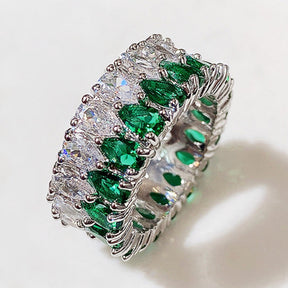 Luxury Colorful Cubic Zirconia Ring - 6 / Green - Rings - Pretland | Spiritual Crystals & Jewelry