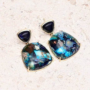 Spiritual Colorful Blue Jasper Earrings - Earrings - Pretland | Spiritual Crystals & Jewelry