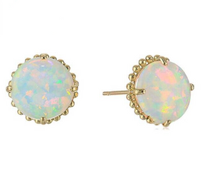 Shining White Opal Gold Plated Earrings - Earrings - Pretland | Spiritual Crystals & Jewelry