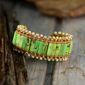Australian Jade Wristband Bracelet - Bracelets - Pretland | Spiritual Crystals & Jewelry