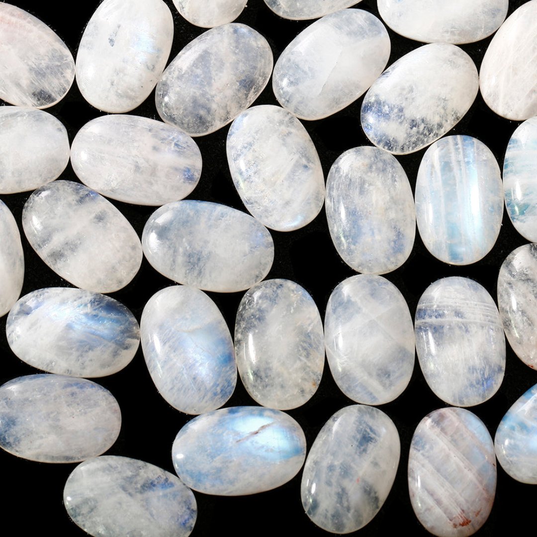 Natural Oval Moonstone Sterling Silver Ring - Rings - Pretland | Spiritual Crystals & Jewelry
