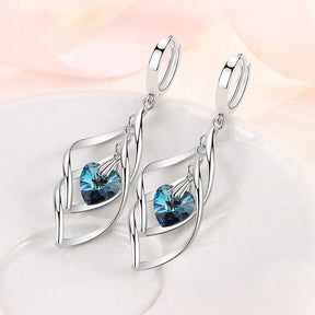 Elegant Crystals 925 Sterling Silver Earrings - Earrings - Pretland | Spiritual Crystals & Jewelry