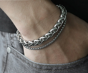 Warrior Steel Chain Bracelet - Bracelets - Pretland | Spiritual Crystals & Jewelry