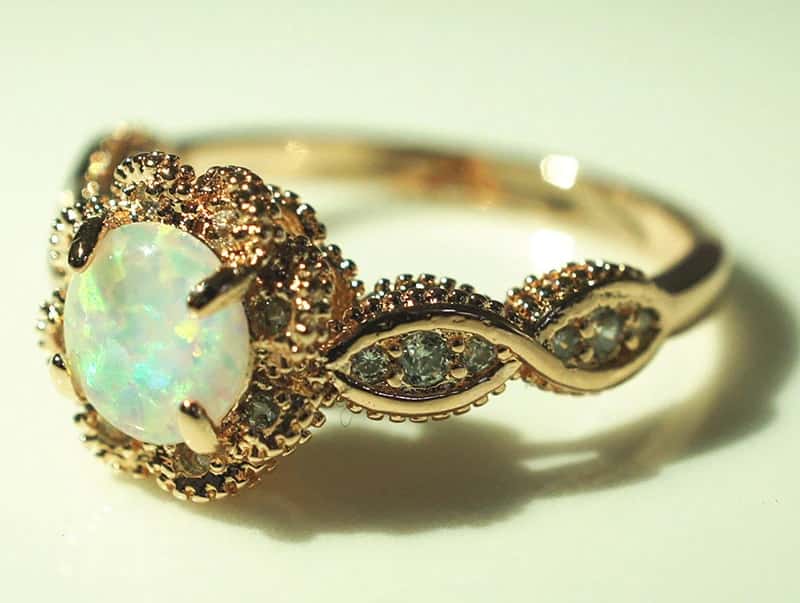 Flower Zirconia Opal Ring - Rings - Pretland | Spiritual Crystals & Jewelry
