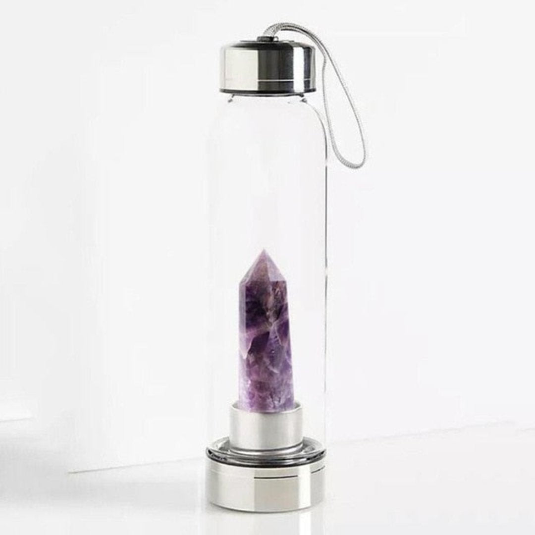 Spiritual Crystal Water Bottles - Amethyst - Natural Stones - Pretland | Spiritual Crystals & Jewelry