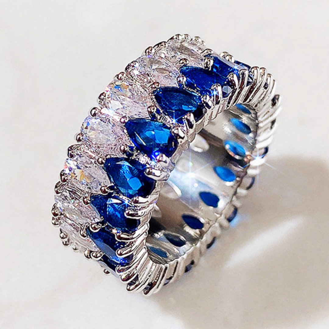 Luxury Colorful Cubic Zirconia Ring - 6 / Blue - Rings - Pretland | Spiritual Crystals & Jewelry