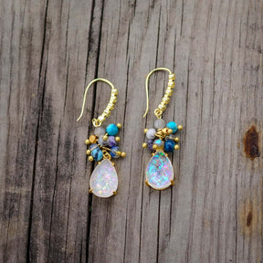 April Rain Opal Earrings - Earrings - Pretland | Spiritual Crystals & Jewelry