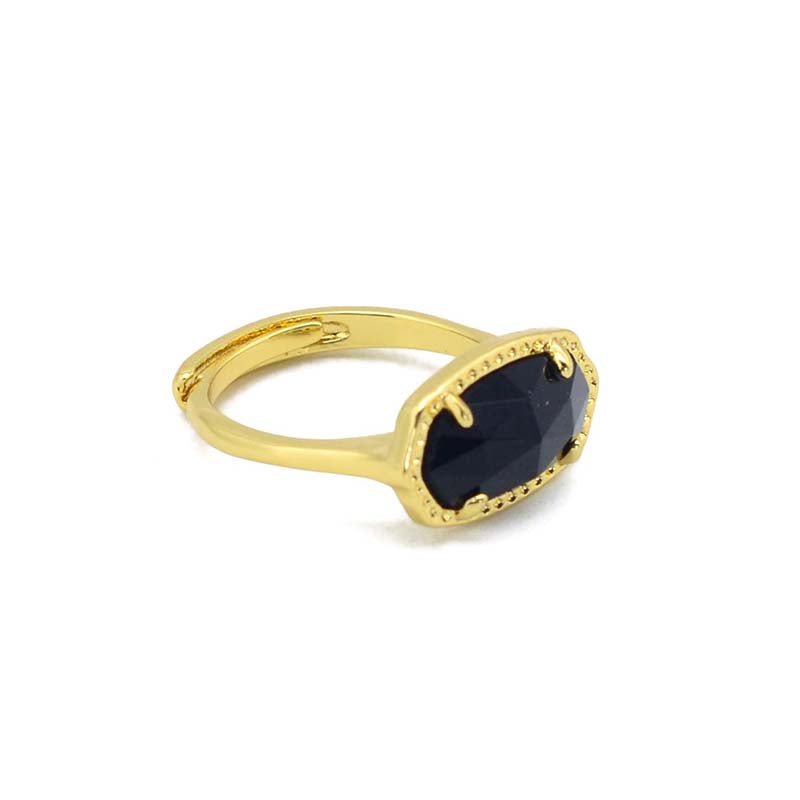 Natural Black Onyx Adjustable Ring - Rings - Pretland | Spiritual Crystals & Jewelry