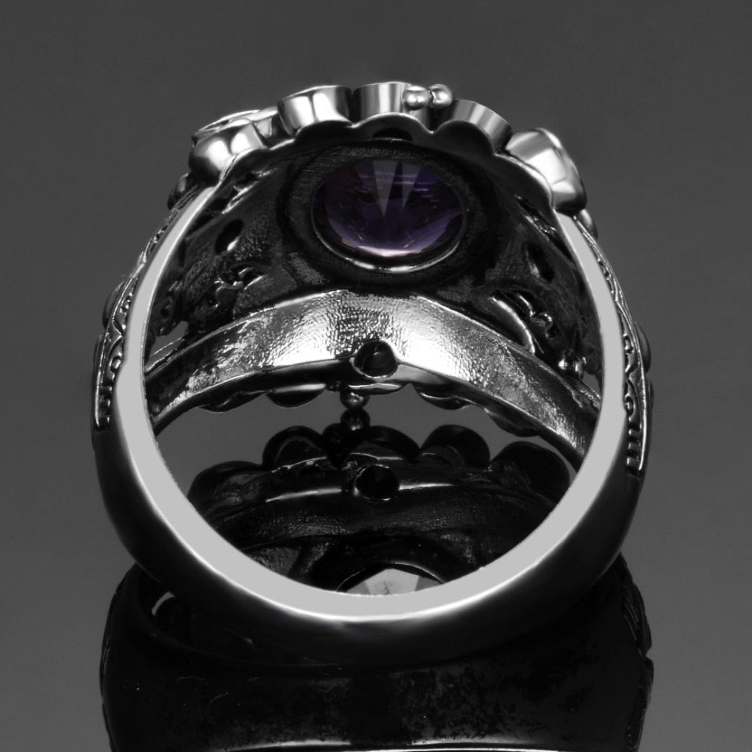 Vintage Style Amethyst 925 Sterling Silver Ring - Rings - Pretland | Spiritual Crystals & Jewelry