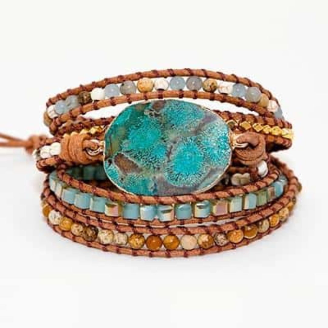 Blue Ocean Bracelet - Wrap Bracelets - Pretland | Spiritual Crystals & Jewelry