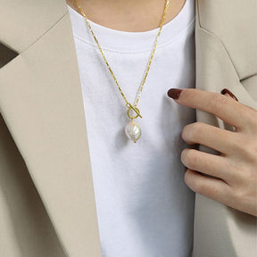 Riley Pearl 925 Sterling Silver Necklace - Necklaces - Pretland | Spiritual Crystals & Jewelry
