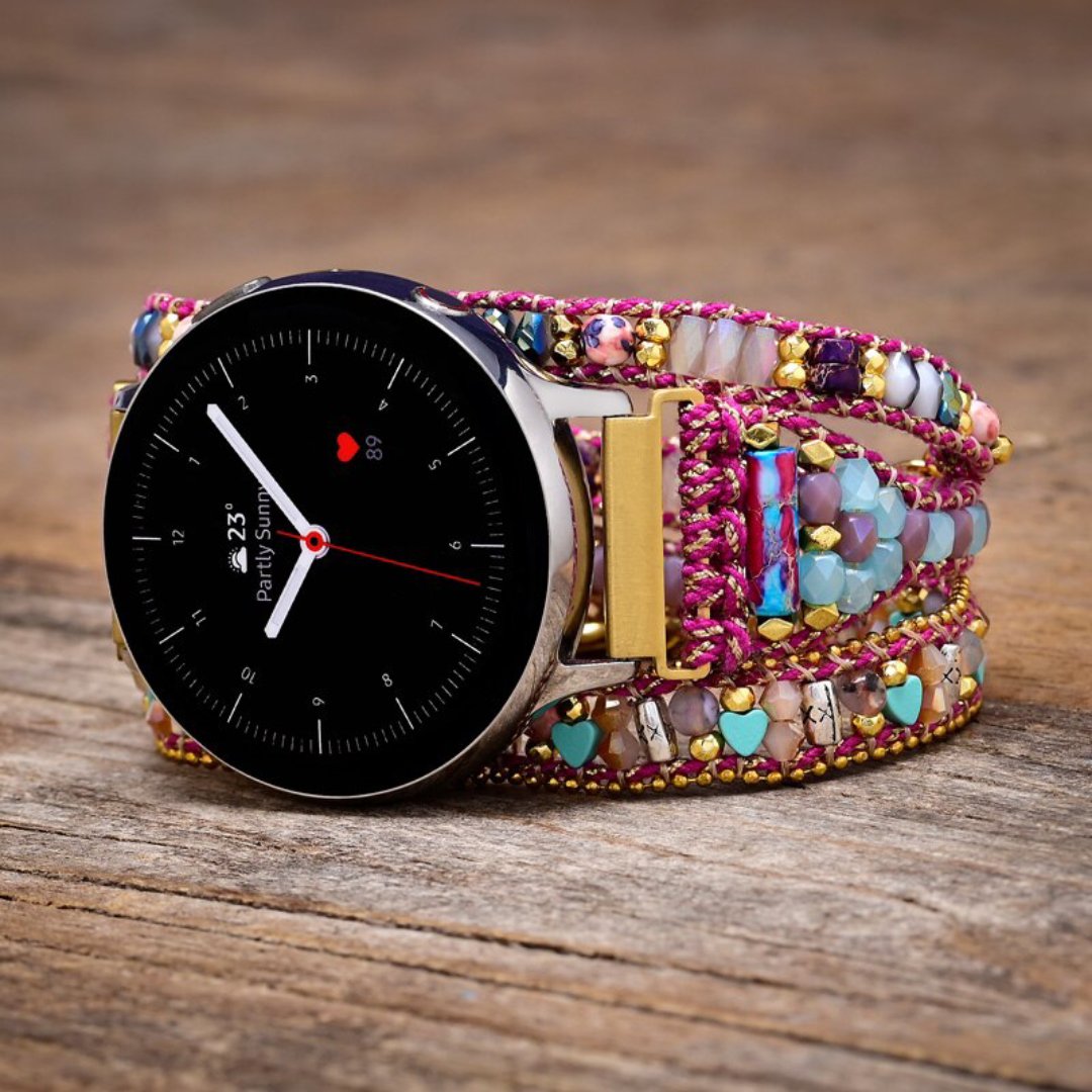Gorgeous Pink Jasper Samsung Watch Strap - Samsung Watch Straps - Pretland | Spiritual Crystals & Jewelry