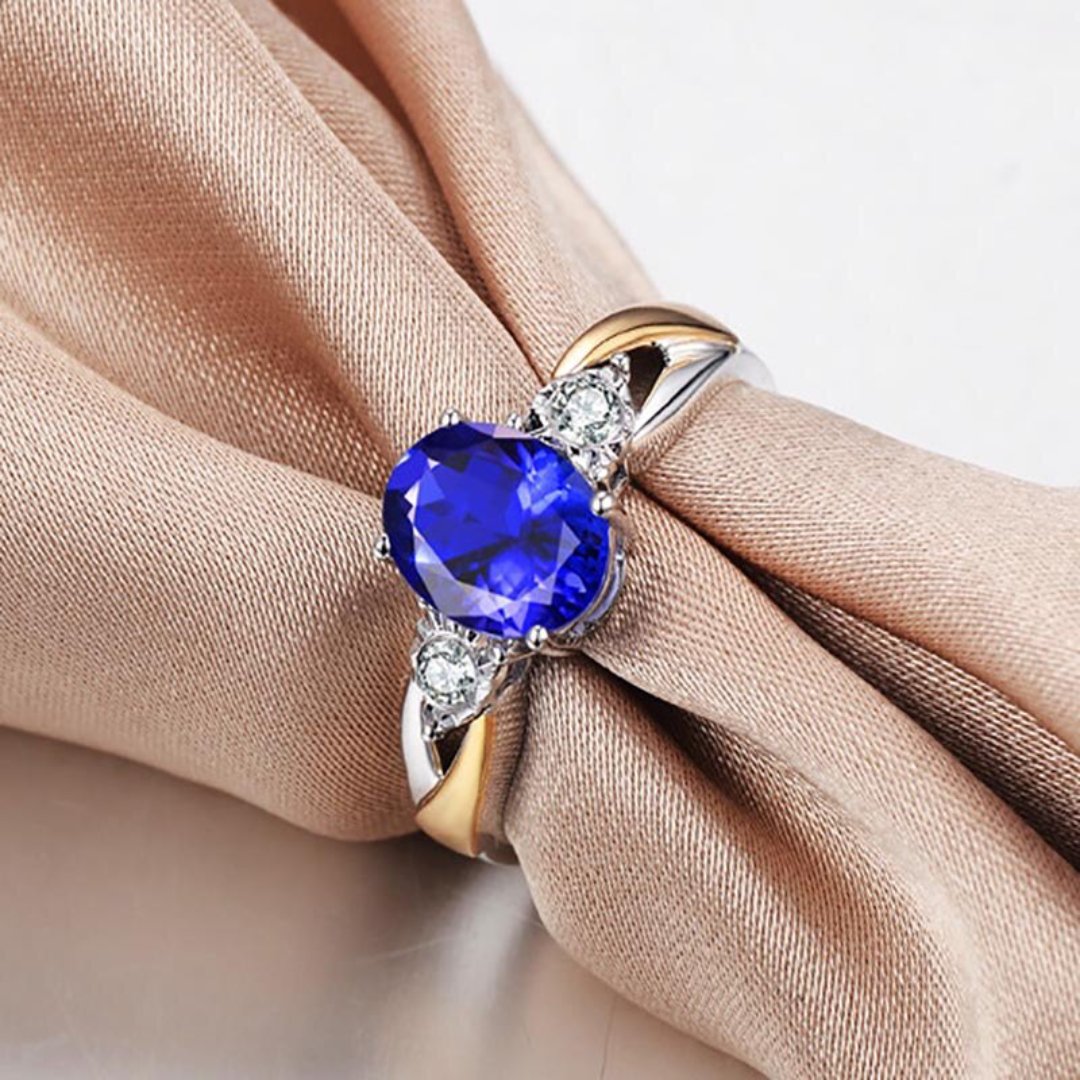 Luxury Sapphire 925 Silver Adjustable Ring - Rings - Pretland | Spiritual Crystals & Jewelry