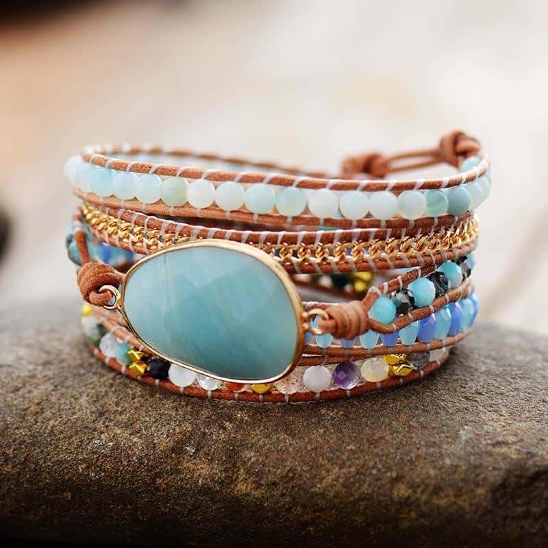 Exclusive Amazonite Wrap Bracelet - Wrap Bracelets - Pretland | Spiritual Crystals & Jewelry