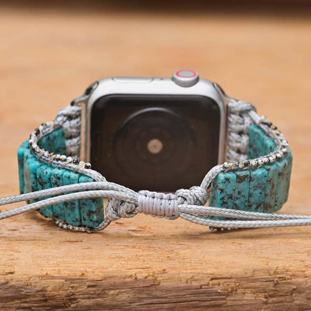 Bohemian Blue Sesame Jasper Apple Watch Strap - Samsung Watch Straps - Pretland | Spiritual Crystals & Jewelry