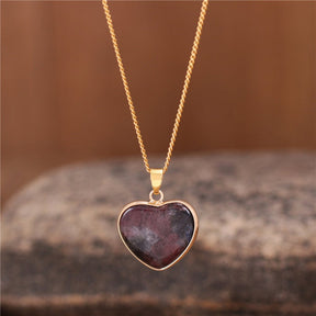 Spiritual Heart Natural Stone Necklace - Jasper - Necklaces - Pretland | Spiritual Crystals & Jewelry