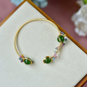 Elegant Tourmaline Chalcedony Bead Bracelet - Bracelets - Pretland | Spiritual Crystals & Jewelry