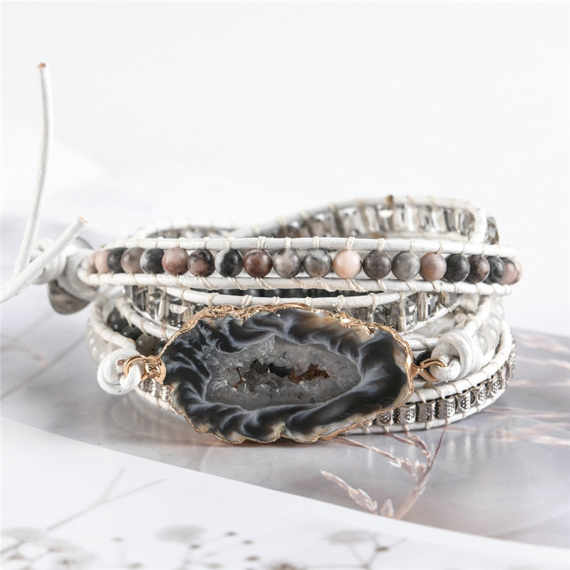 Spirit Agate Jasper Wrap Bracelet - Wrap Bracelets - Pretland | Spiritual Crystals & Jewelry