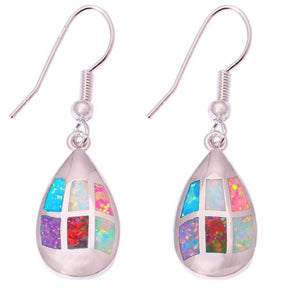 Spirit Fire Opal Silver Earrings - Earrings - Pretland | Spiritual Crystals & Jewelry