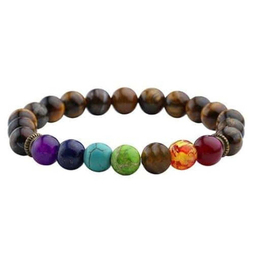 7 Chakra Zen Spirit Bracelet - Tiger Eye Stone - Bracelets - Pretland | Spiritual Crystals & Jewelry