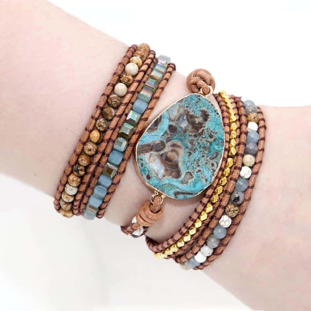 Blue Ocean Bracelet - Wrap Bracelets - Pretland | Spiritual Crystals & Jewelry
