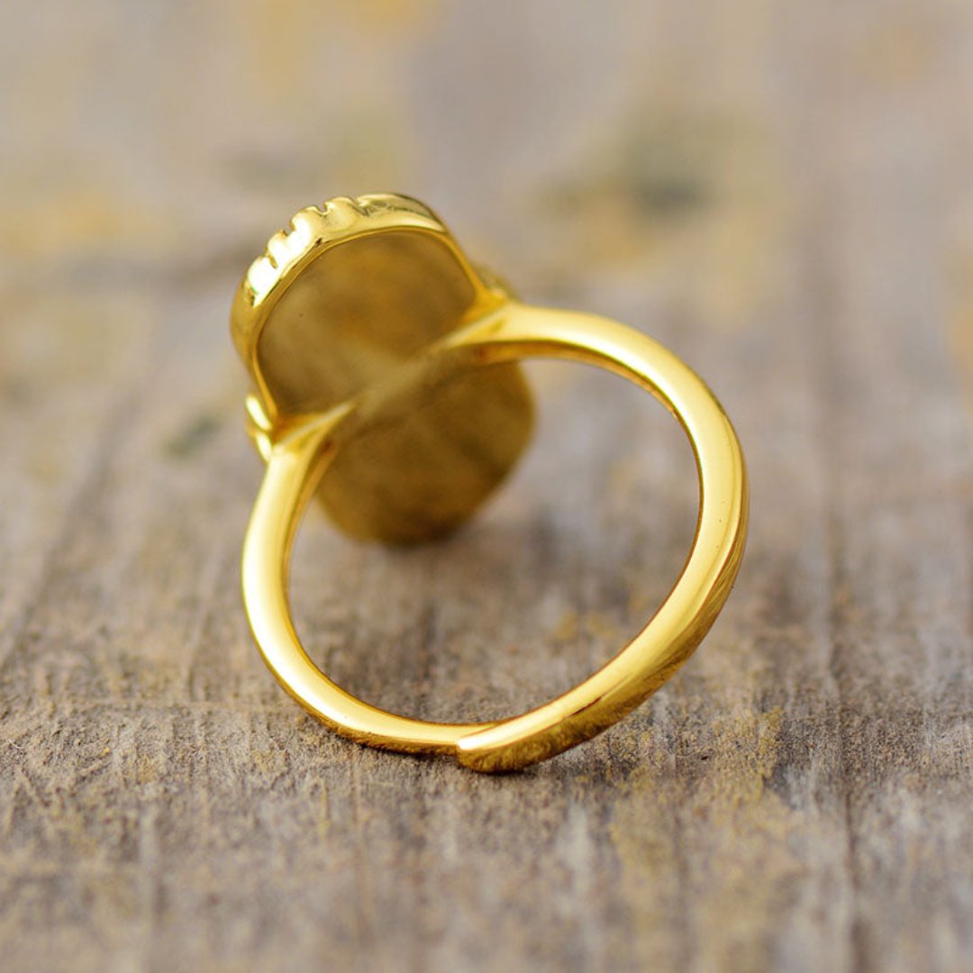 Vintage Big Natural Stone Adjustable Ring - Rings - Pretland | Spiritual Crystals & Jewelry