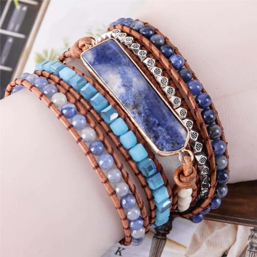 Chillin' Turquoise Jasper Bracelet - Wrap Bracelets - Pretland | Spiritual Crystals & Jewelry