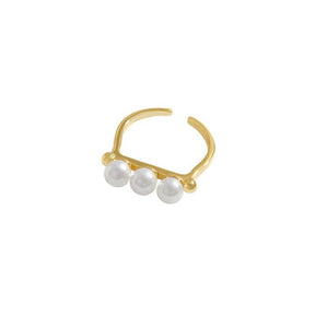 Celine Pearl 925 Sterling Silver Adjustable Ring - Adjustable / Gold - Rings - Pretland | Spiritual Crystals & Jewelry
