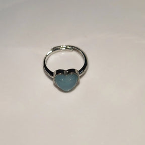 Vintage Heart Shape Aquamarine Adjustable Ring - Rings - Pretland | Spiritual Crystals & Jewelry