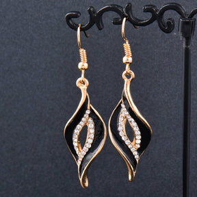Enchanting Cubic Zirconia Gold Plated Earrings - Earrings - Pretland | Spiritual Crystals & Jewelry
