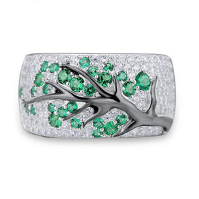 Elegant Tree of Zirconia Ring - 5 / Green - Rings - Pretland | Spiritual Crystals & Jewelry