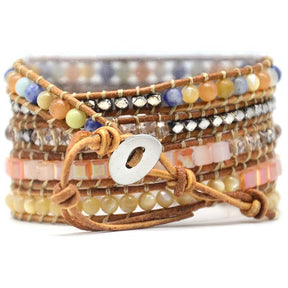 Pearl Mix Stone Wrap Bracelet - Wrap Bracelets - Pretland | Spiritual Crystals & Jewelry